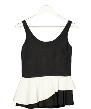 cos Black Two Tone Peplum Top UK 8