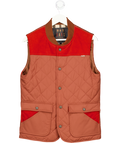 Daks Orange Quilted Cord Gilet UK S
