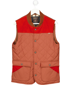 Daks Orange Quilted Cord Gilet UK S