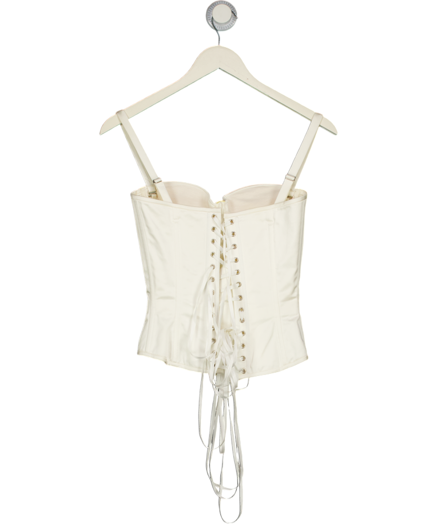 STATNAIA Cream Ivory Satin Corset Top UK XS