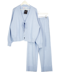 FREE PEOPLE 2-piece Baby Blue Knit Loungewear Set UK M