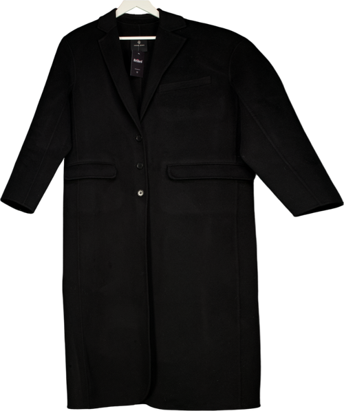 ANINE BING Black Quinn Wool & Cashmere Relaxed Fit Coat UK S
