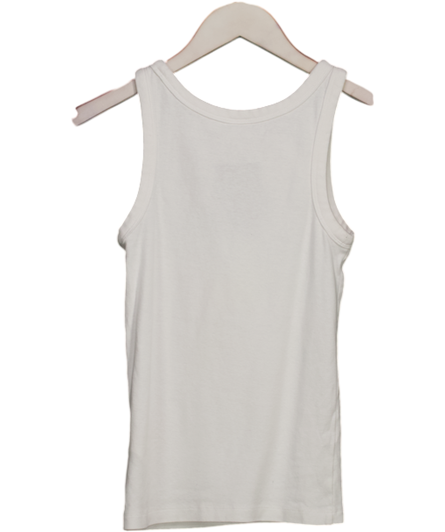 Arket White Rib Tank Top UK XS