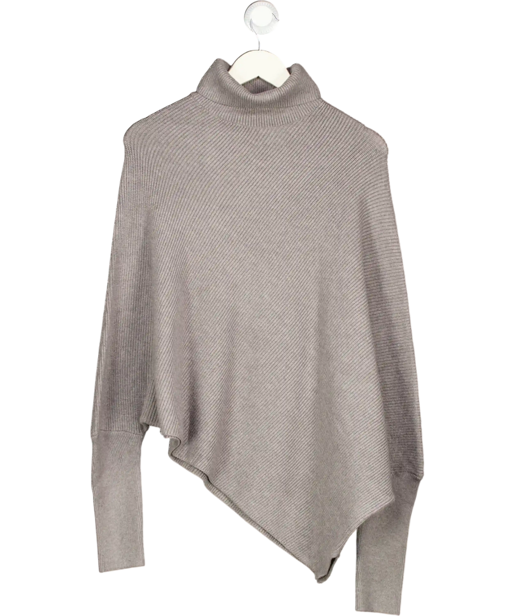 MANGO Grey Sweater With Asymmetrical Roll Neck UK M/L