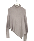 MANGO Grey Sweater With Asymmetrical Roll Neck UK M/L