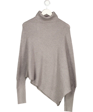 MANGO Grey Sweater With Asymmetrical Roll Neck UK M/L