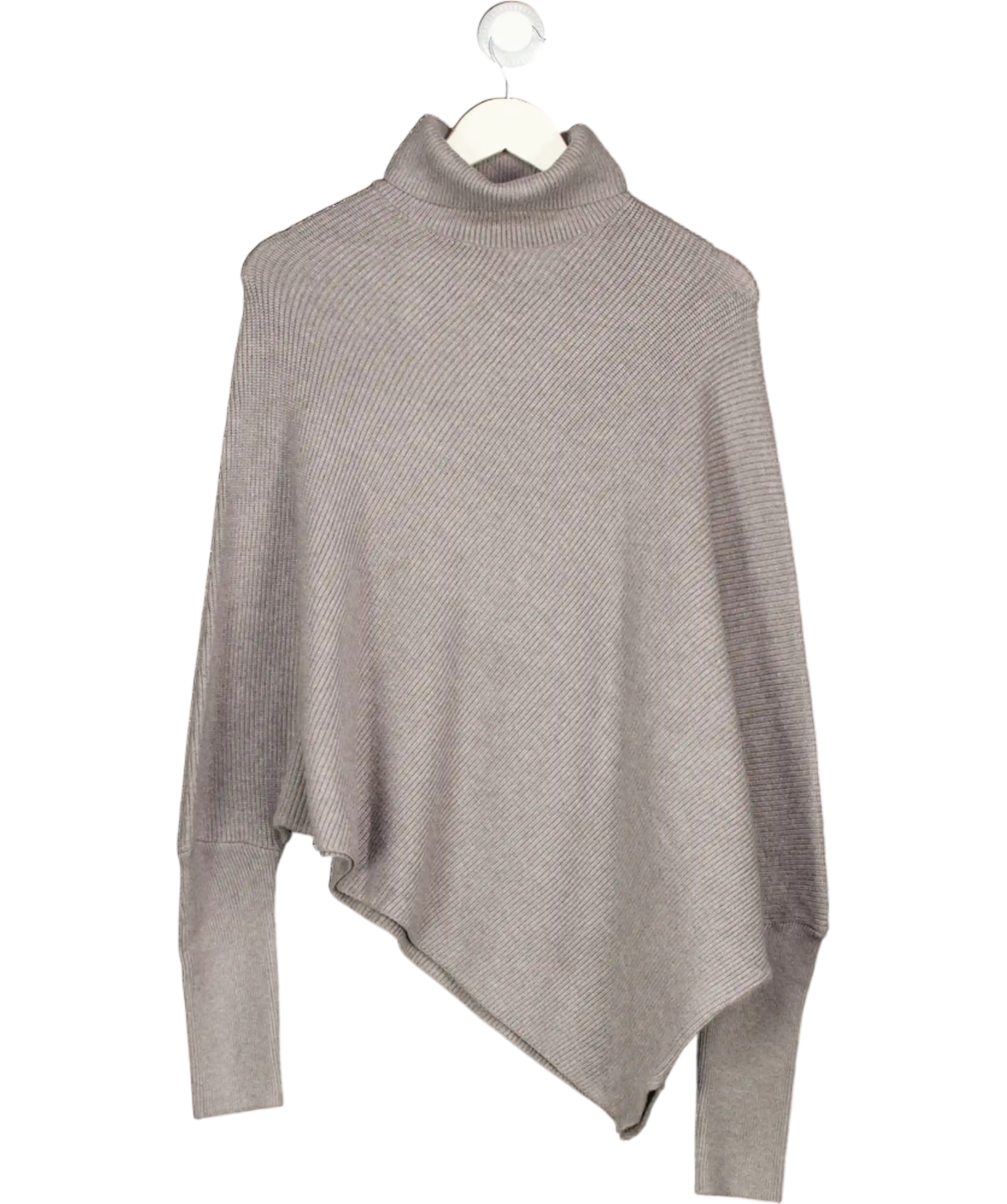 MANGO Grey Sweater With Asymmetrical Roll Neck UK M/L