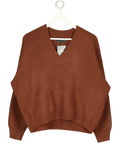 ASOS DESIGN Brown Oversize V-neck Knit UK XS