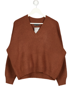 ASOS DESIGN Brown Oversize V-neck Knit UK XS