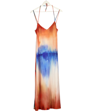 ZARA Blue Strappy Ombre Print Maxi Dress UK S