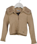 Mayoral Cream Cardigan With Fur Collar 4 Years