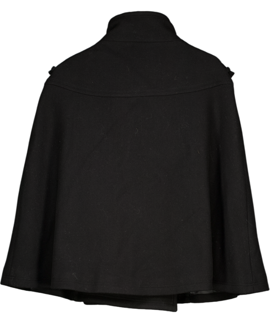 ZARA Black Premium Manteco Wool Blend Cape UK S