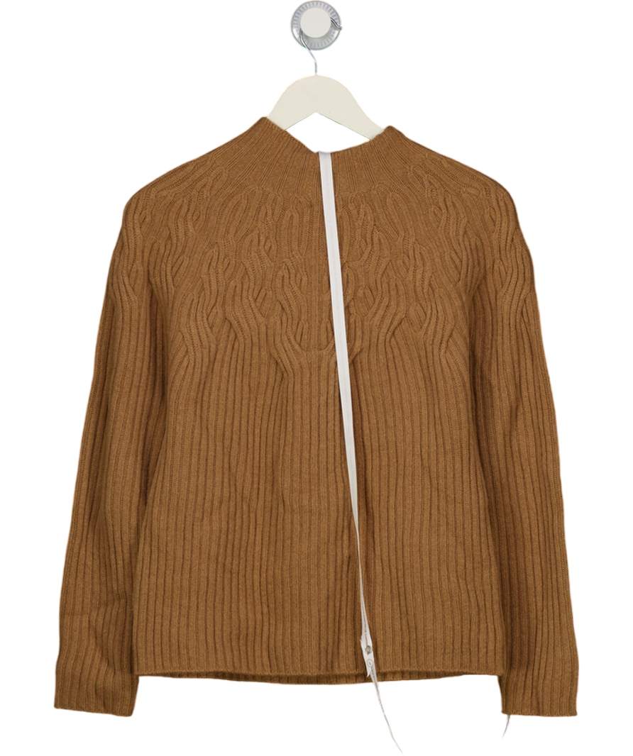 AAVELLE Beige Cashmere Blend High Neck UK M