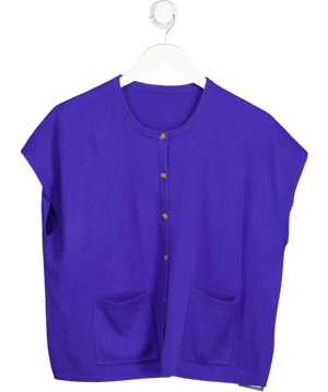 ME + EM 100% Cashmere Sleeveless Oversize Knit Boxy Cardigan In Cobalt Blue UK S