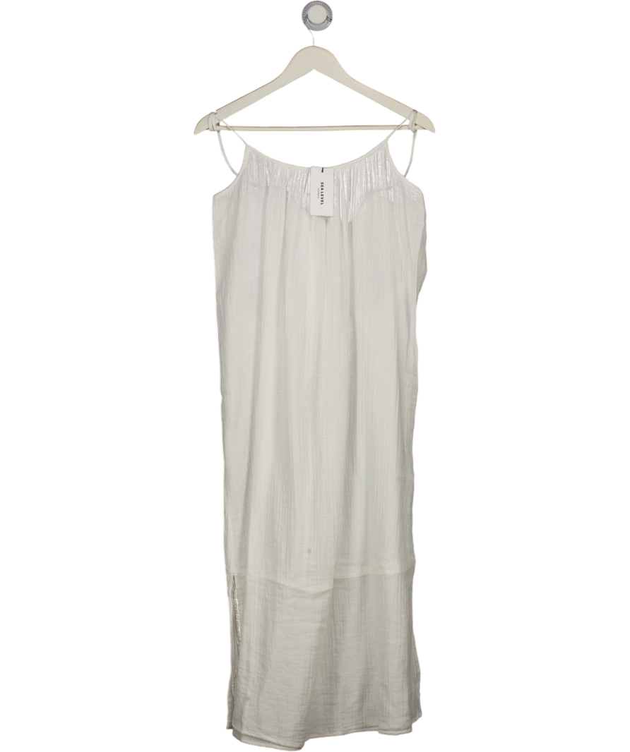 SEA LEVEL AUSTRALIA Sunset White 100% Cotton Cheesecloth Tie Back Beach Dress UK XS