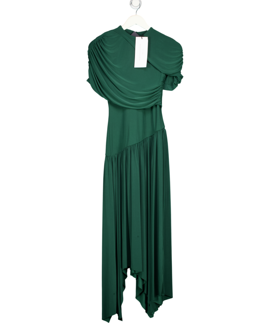CLUB L Green Wrapped Midi Dress With Hanky Hem UK 10 Reliked CLUB L Green Wrapped Midi Dress With Hanky Hem UK 10 Reliked