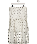 M&S White Organza Polka Dot Frill Midaxi Skirt UK 16