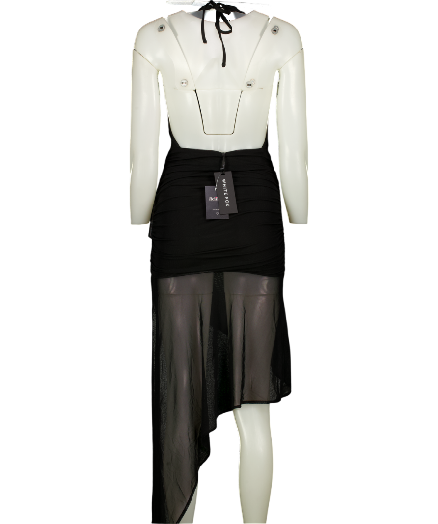WHITE FOX Dangerous Eyes Asymmetric Mini Dress Black UK XS
