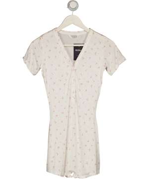 LOUNGE White Ditsy Floral Print Short-sleeve Romper UK M