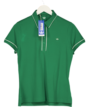 ADIDAS Green Golf Originals Solid Ladies Golf Polo Shirt UK M