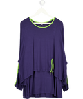 Annalisa Blue Tunic Top With Zip Detal UK 28