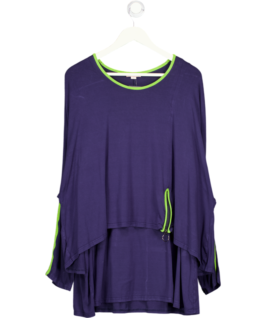 Annalisa Blue Tunic Top With Zip Detal UK 28