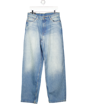Weekday Blue Rail Mid Rise Loose Wide Leg Jeans W30