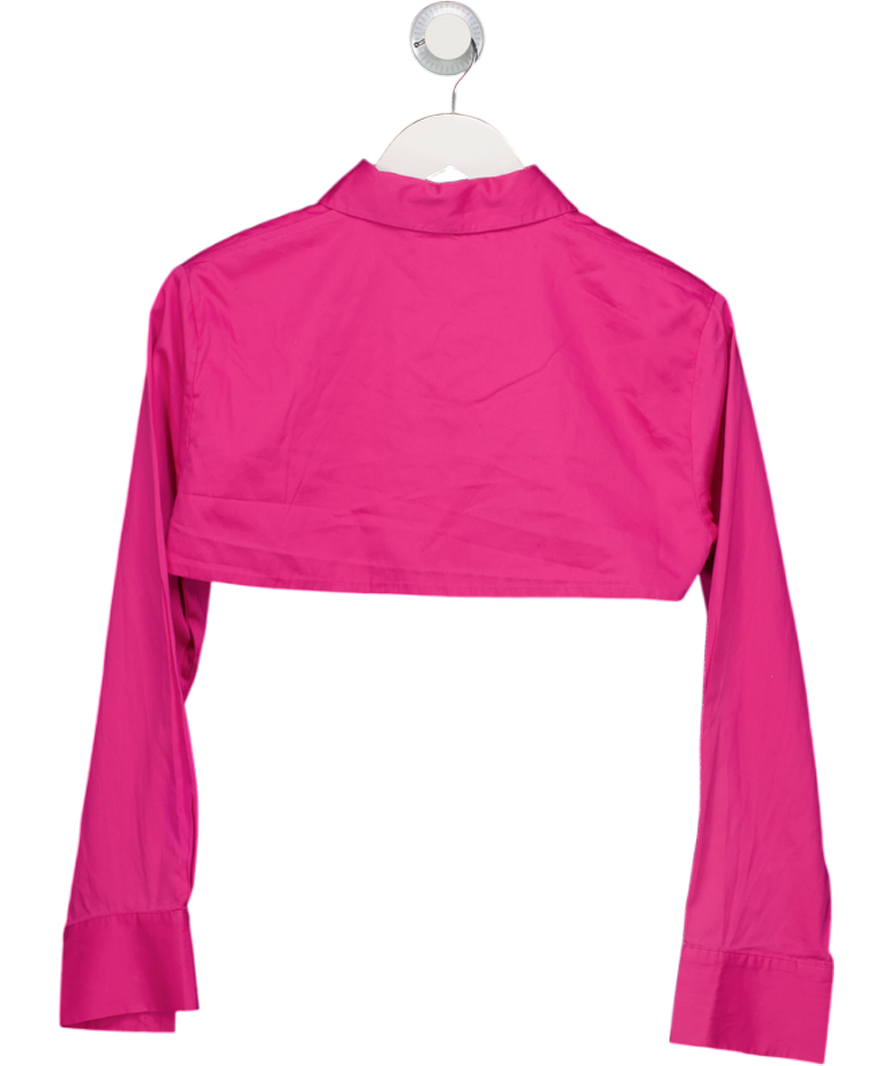 ZARA Pink Extreme Crop Button Up Shirt UK M