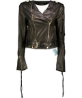 BALMAIN PARIS Black Butter Soft Leather Biker Jacket With Gold Hardware Fr38 UK 10