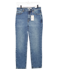 MANGO Blue Mid-blue Slim High Waist Cropped Jeans UK 10