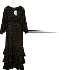 QUEEN OF ARCHIVES Ltd.edition Petula Black / Gold Chiffon Maxi Dress UK M