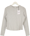 TALA Grey Asymmetric Ruched Long Sleeve Top UK XL