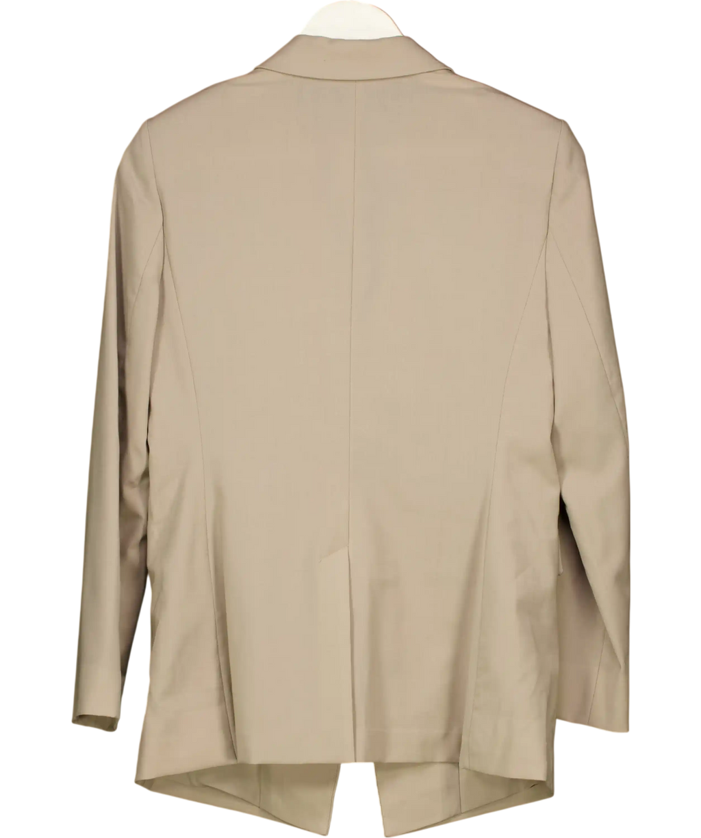 GLORIA Wool Blend Single Breasted Blazer Beige UK M