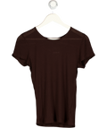 LESET Chocolate Brown Ribbed Cotton-jersey T-shirt UK S
