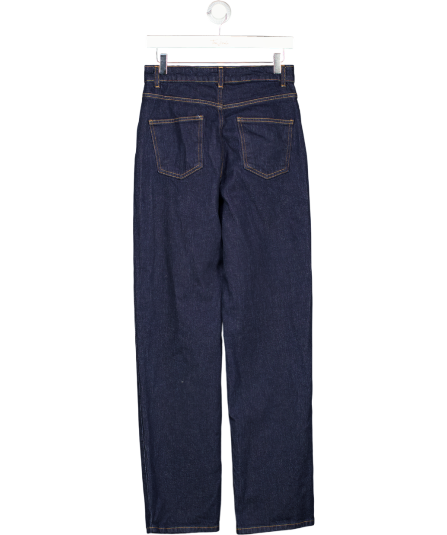 NA-KD Dark Blue Wide High Waist Jeans UK 6