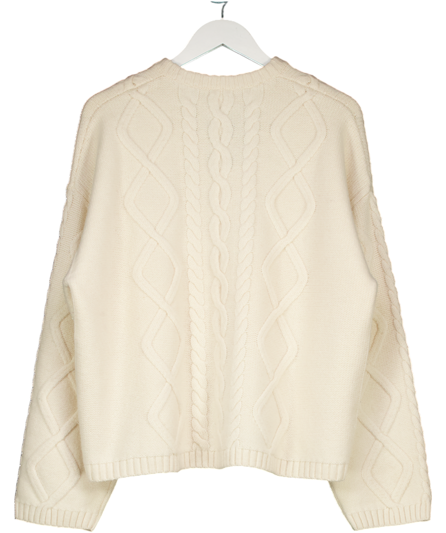 Arket Cream Cable-knit Wool Jumper UK M