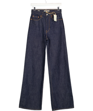 LEVI'S Dark Indigo Blue Ribcage High Waist Wide Leg Jeans L24 W27