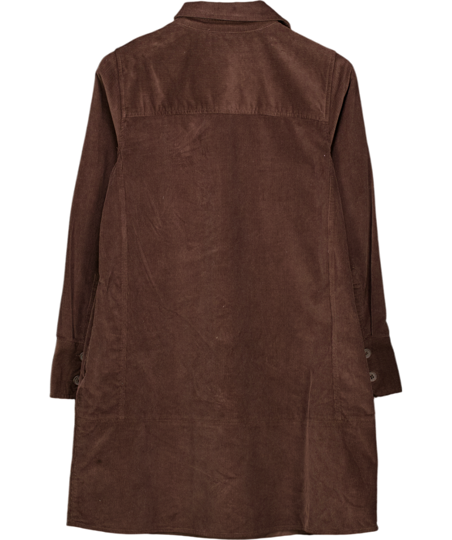 Next Chocolate Brown Cord Overhead Mini Dress UK 8
