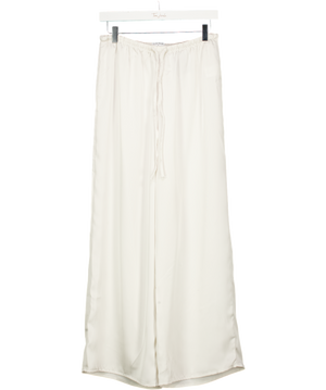 LOUNGE Cream Ivory White Satin White Leg Trousers UK S