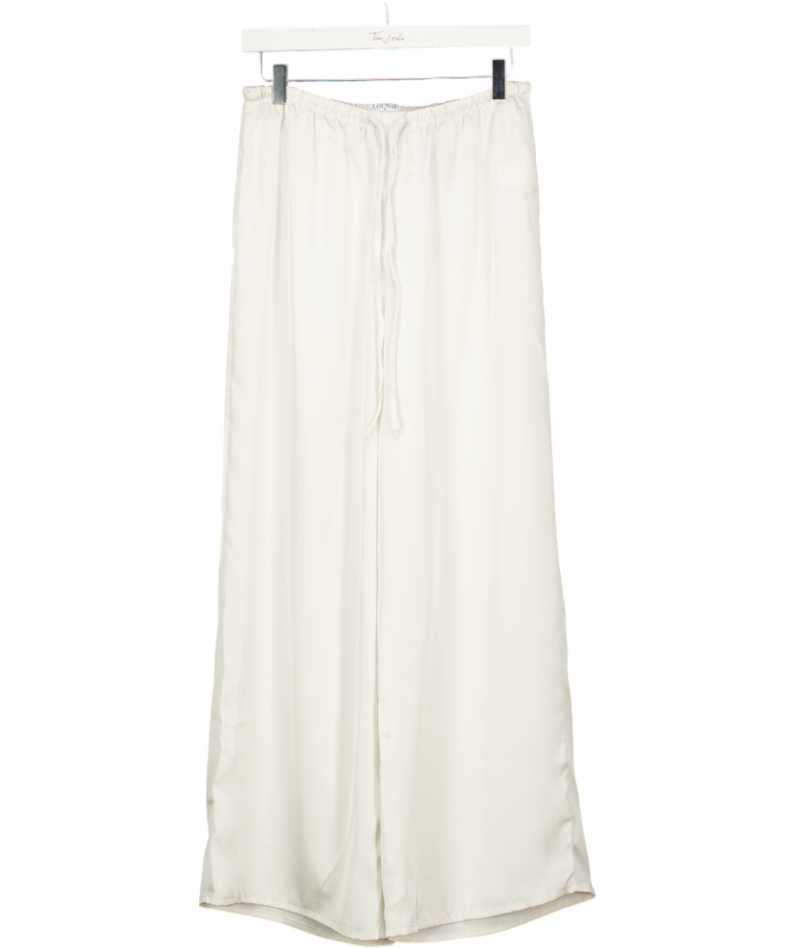 LOUNGE Cream Ivory White Satin White Leg Trousers UK S