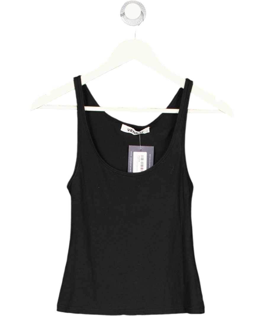 VENROY Black Lightweight Cotton Tank UK S