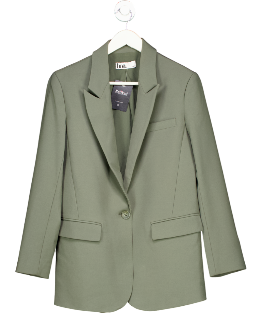 BOA Green Relaxed Single Breasted Blazer UK XS