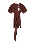 PRETTY LAVISH Brown Olivia Jersey Knot Mini Dress UK 6
