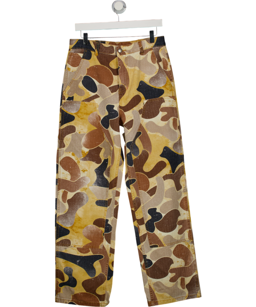 ZARA Brown Abstract Camo Relaxed Carpenter Trousers W29