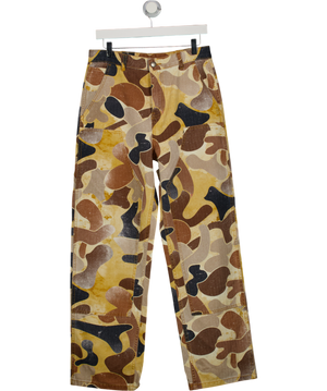 ZARA Brown Abstract Camo Relaxed Carpenter Trousers W29