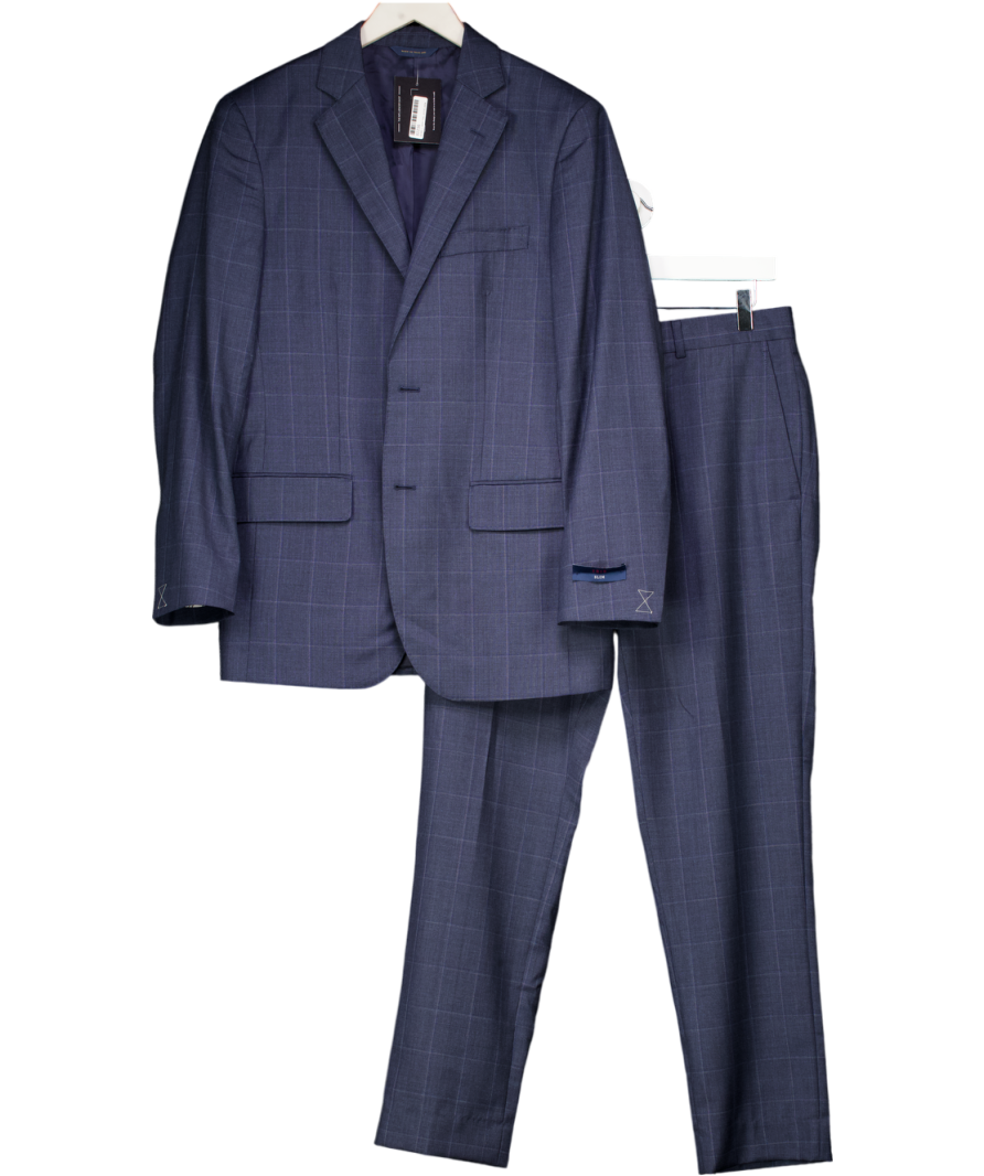Brooks Brothers Blue 100% Wool Single Breasted Slim Fit Suit W32