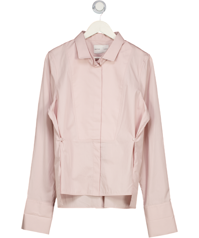 H&M Pink Studio Collection Poplin Tuxedo Shirt UK 16