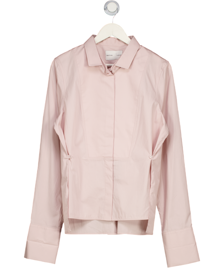 H&M Pink Studio Collection Poplin Tuxedo Shirt UK 16
