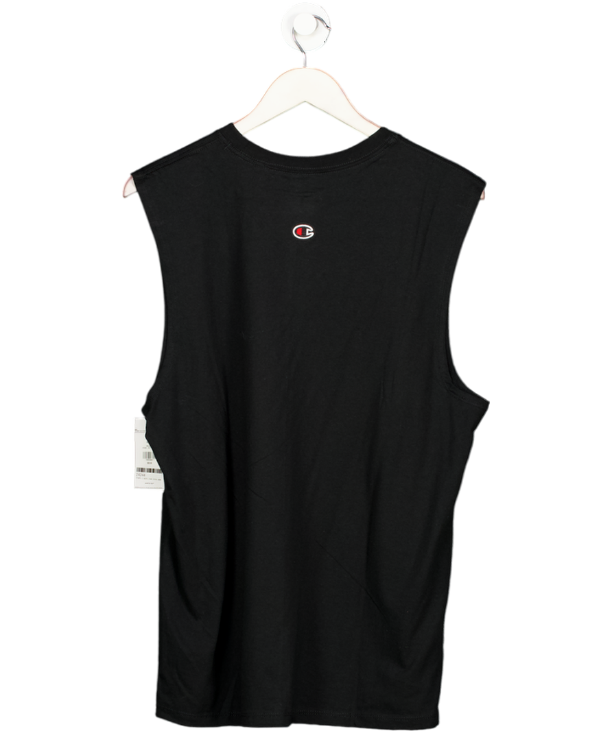 Champion Black Signature Logo Muscle Fir Tank Top UK M