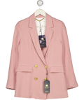HOLLAND COOPER Double Breasted Blazer Pink Linen UK 10